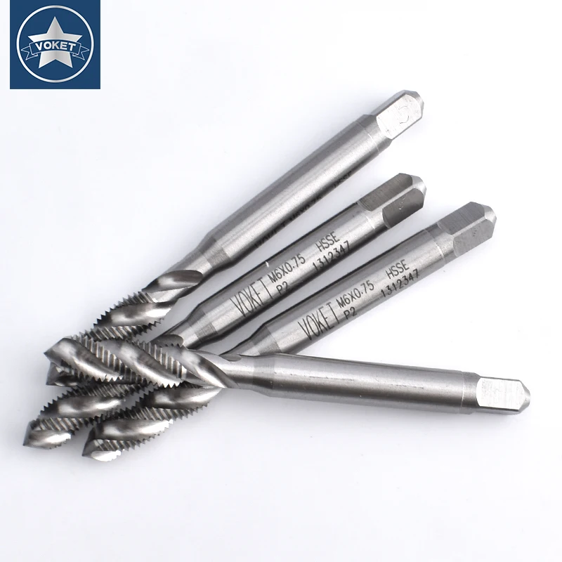 VOKET HSSE-M35 JIS Standard Spiral Fluted Tap M1.4 M1.6 M1.7 M1.8 M2 M2.2 M2.5 M2.6 Metric Machine Screw Thread Taps