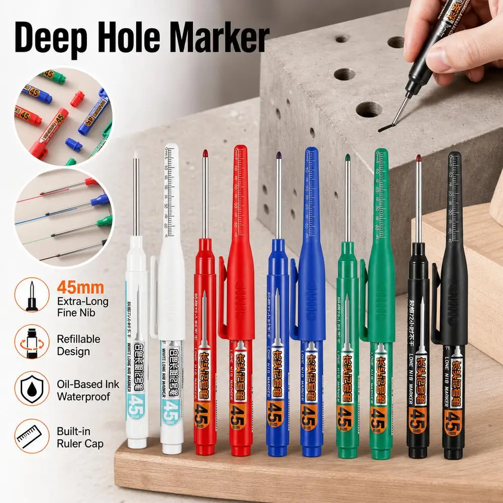 45mm Waterproof Deep Hole Marker Oil Based Woodworking Ceramic Tiles For Woodworking Carpenter Hand Tools