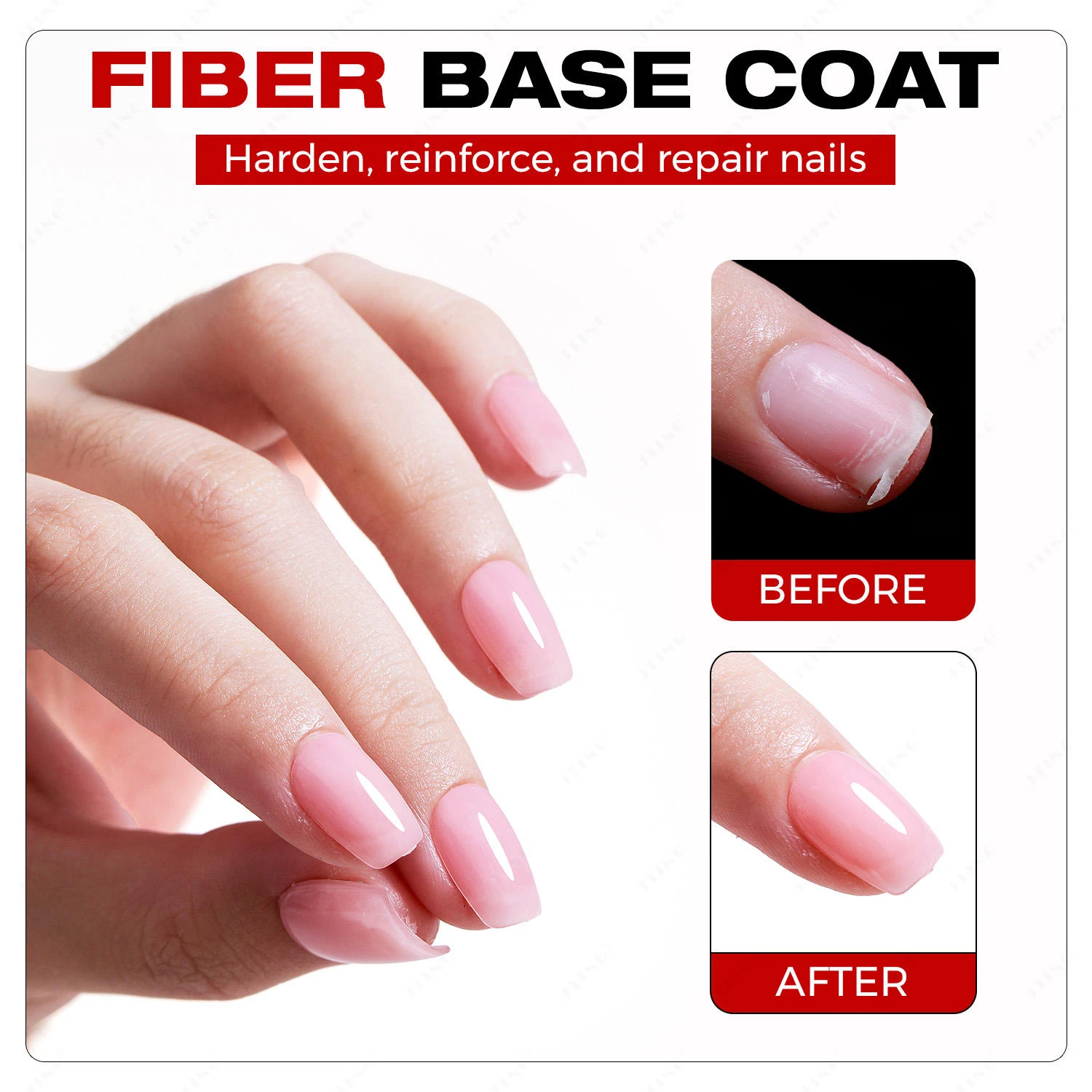 JTING 1 قطعة 15 مللي معطف قاعدة من الألياف المهنية 6 ألوان عارية الوردي قاعدة معطف هلام البولندية #5