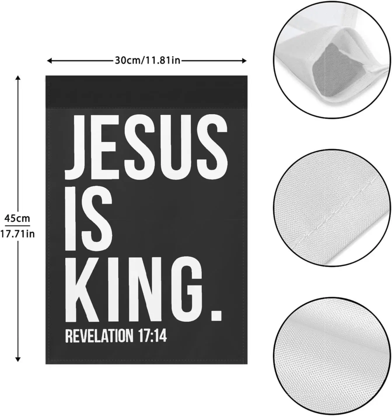 Jesus Is King Revelaton 17：14 Garden Flags Funny Garden Flag Double Sided Lighthouse Funny Garden Flag, white