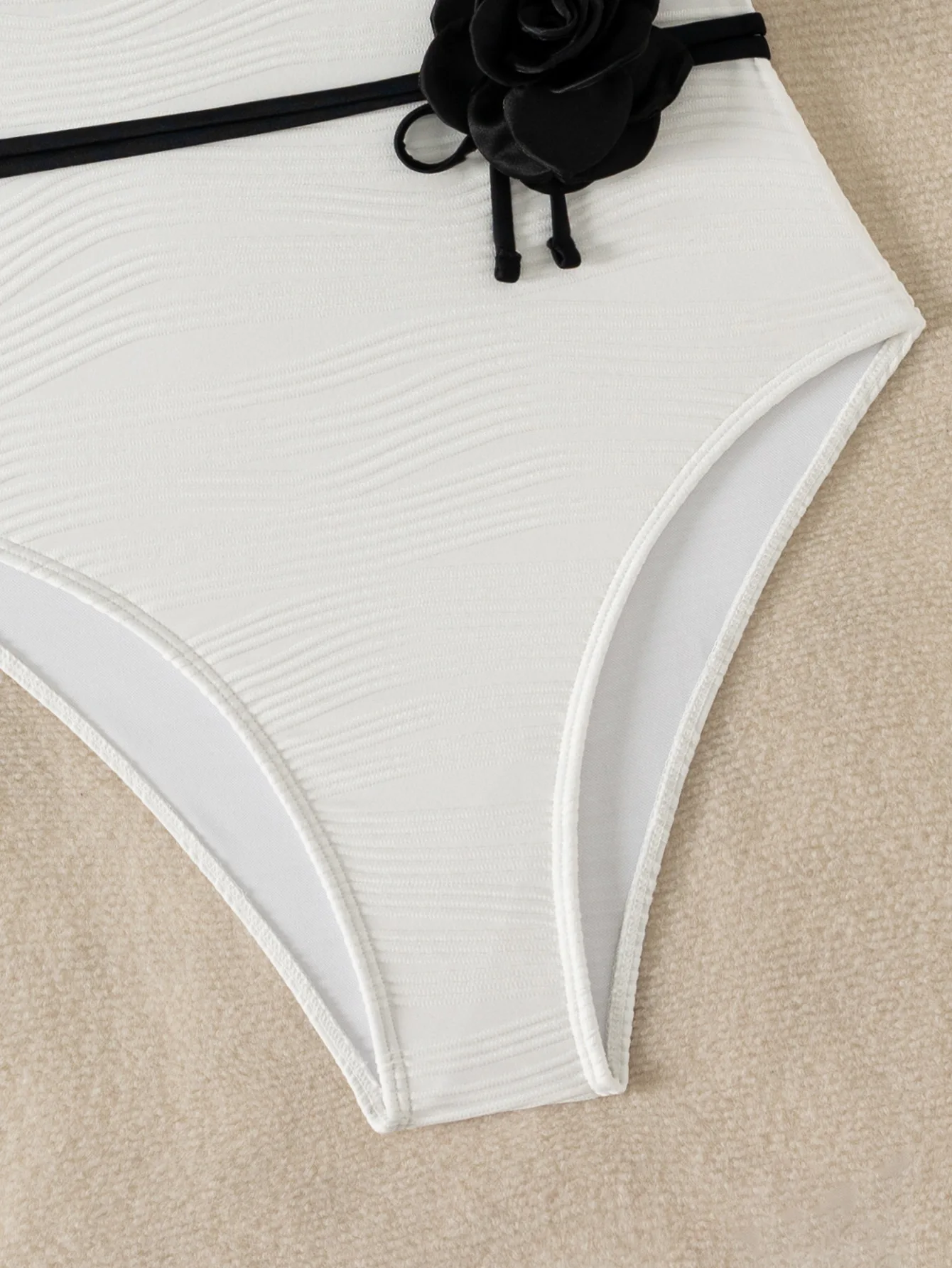 3D ดอกไม้เข็มขัด V คอ Splicing Halter ผู้หญิงชุดว่ายน้ํา One Piece ชุดว่ายน้ําหญิง Monokini Bather ชุดว่ายน้ําว่ายน้ํา