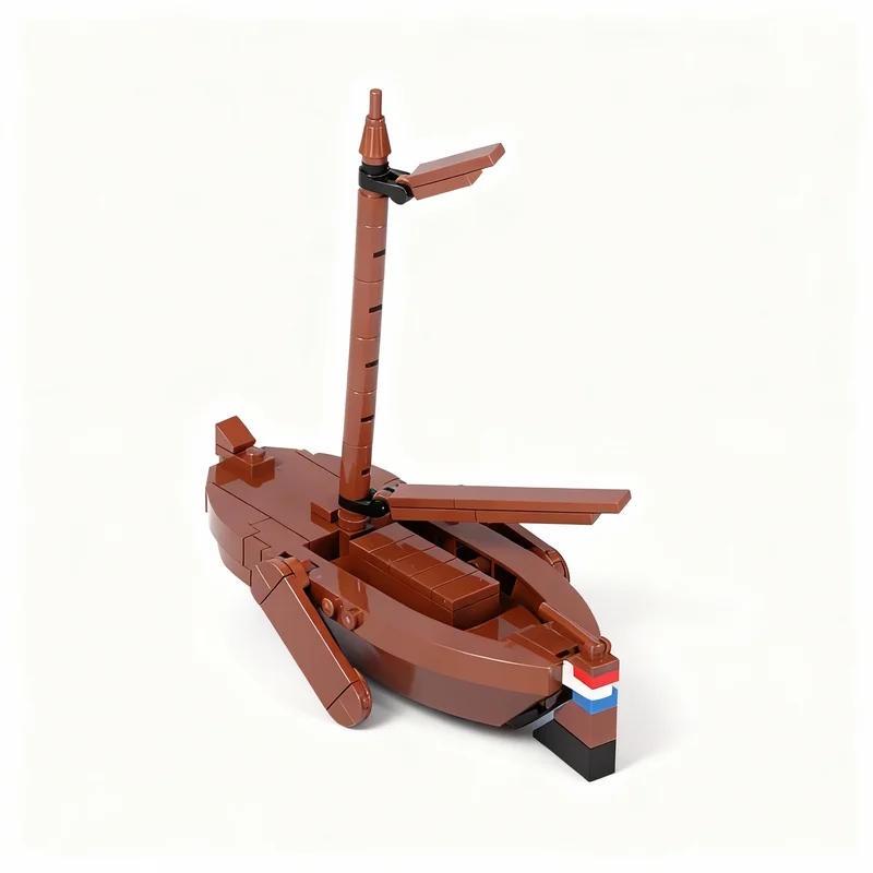 184 pièces MOC Bateau à voile en bois, modèle Trui, blocs de construction, jouet d'architecture, idée cadeau de Noël créatif, briques éducatives pour enfants