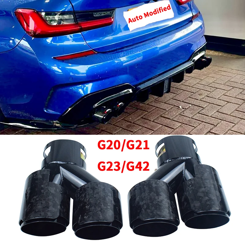 For BMW Upgrade Exhaust Tail Pipe G20 G21   M340i G42 M240i G23 M440i Four Outlet Forged carbon fiber Muffler Tip