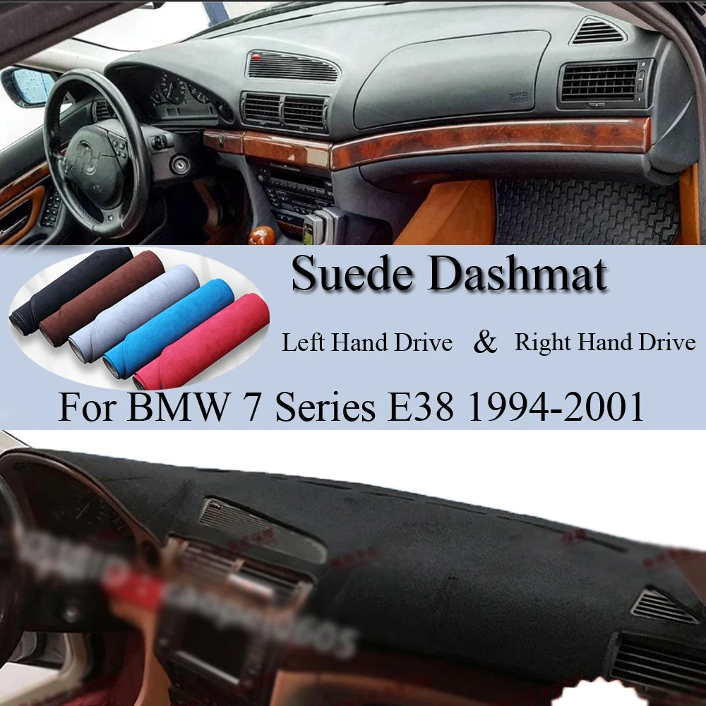 For BMW 7 Series E38 730iL 740I 750iL 1994 1996-2001 Suede Leather Dashmat Dash Mat Cover Dashboard Pad Carpet Car Accessories