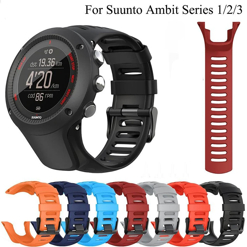 

Rubber Strap Suitable For Suunto Ambit 2 2S 2R Ambit3 3S 3R Peak Outdoor Sports Waterproof Silicone Replacement Watch Band