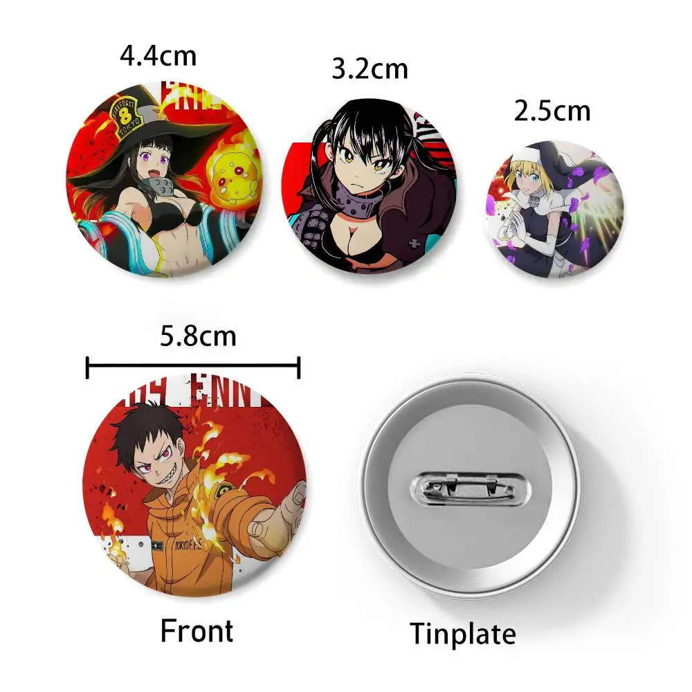 النار F-ForceS كول أنيمي شارات الموضة شارة رائعة مستديرة دبابيس الإبداعية للملابس قبعة ظهره هدية اكسسوارات #6