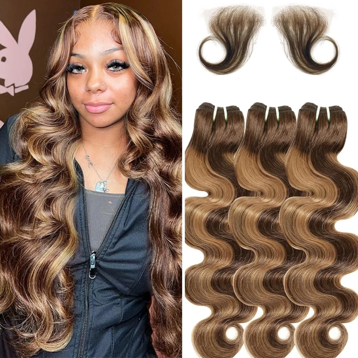 Highlight Wig  Honey Blonde Body Wave Human Hair Wigs For Women Human Hair Bulk French Curls Braiding Hair  for Braiding