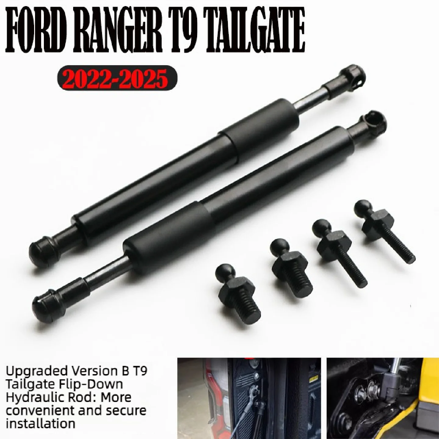 Tailgate Assist Gas Strut Damper Kit For Ford Ranger T9 Next‑Gen 2023‑2026 Raptor Wildtrak Pickup Rear Tail Gate Slow Down Shock