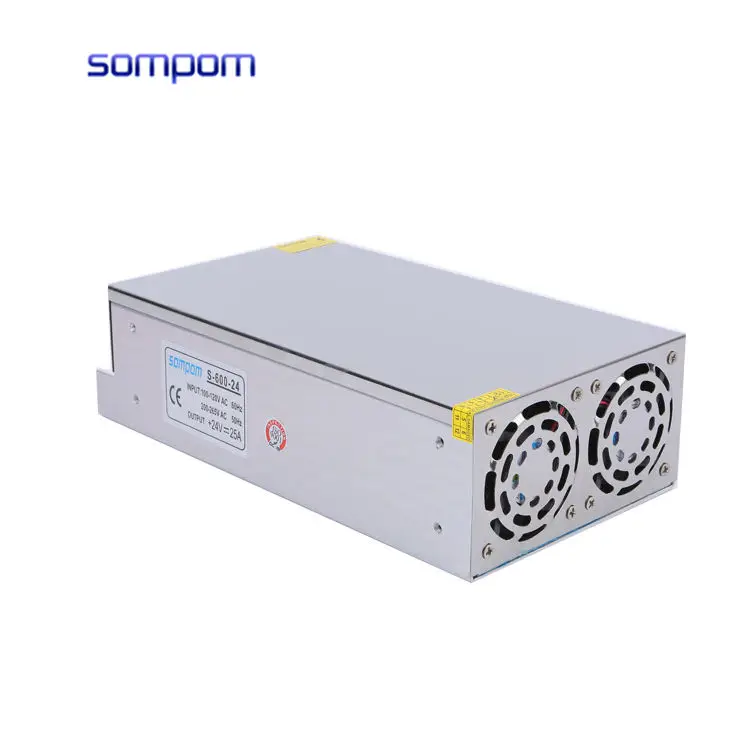 

LED Switching Power Supply With Cooling Fan S-600-24 Output 24V 25A DC 600W Lighting Transformer Power Adapter