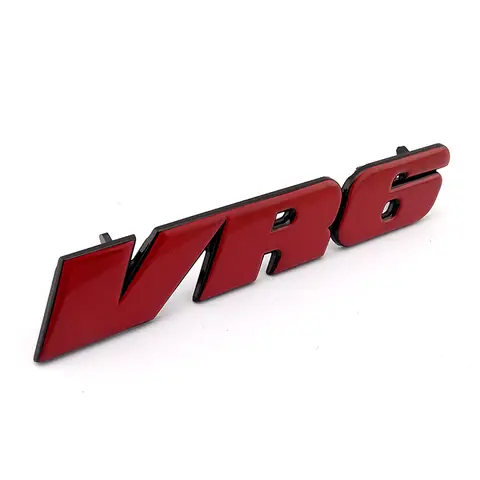 Red 3D Sticker VR6 Car Grill Badge Emblem Decal MK3 Grille Auto Logo for VW Golf Corrado Jetta Passat