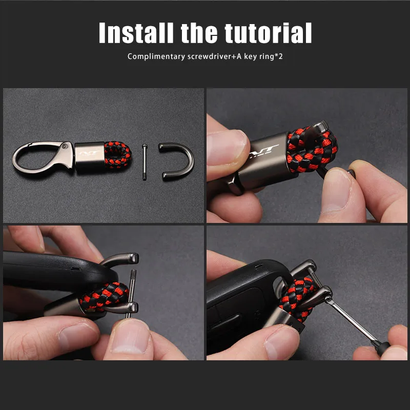 For Honda NT1100 NT 1100 DCT 1100 DCT1100 2021-2025 High Quality Motorcycle Accessories Braided Rope Keyring Metal Keychain