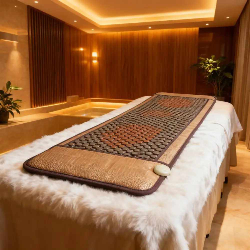 Best Selling Salon Massage Far Infrared Heating Pad Health Care Hexagon Bed Mat Thermal Jade Mattress