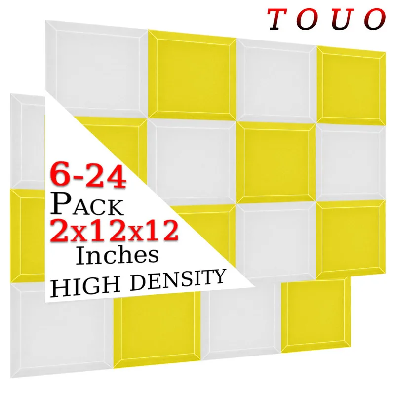 

TOUO Acoustic Foam 6/12/24 Pcs Sound Foam Panels Music Studio Soundproof Sheet Noise Sound-Absorbing Foam Ktv Room Isolation