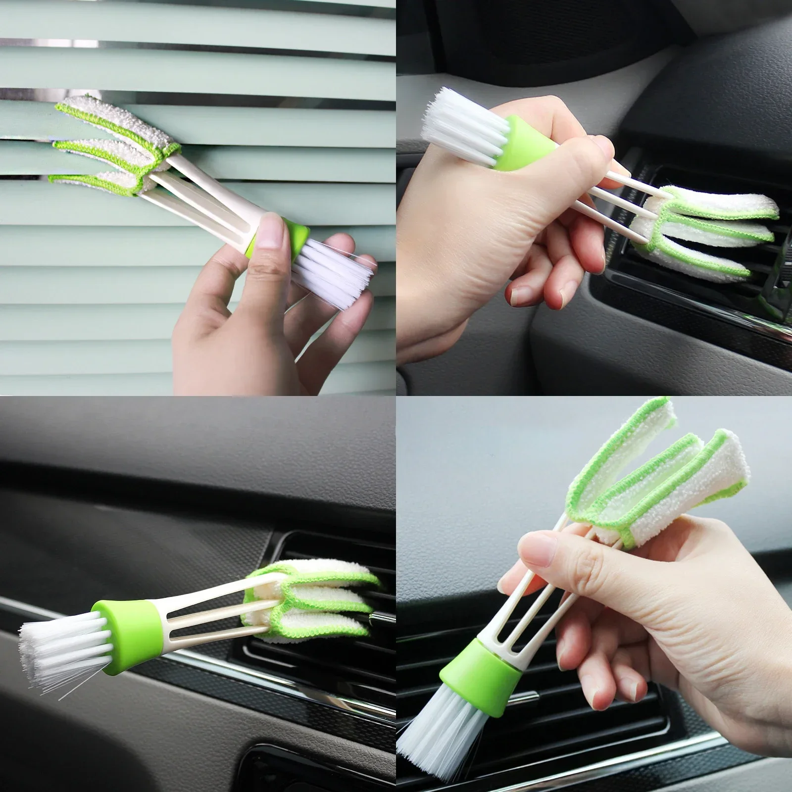 Car Air Conditioner Air Vent Outlet Cleaning Brush Multifunctional Dust Remover Blinds Shutter Keyboard Auto Interior Accesories