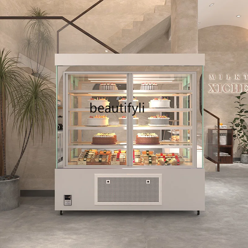 Vertical Cake Counter-Style Refrigerated Display Cabinet Fruit Fresh Cabinet Front Door Freezer Commercial Western Beverage