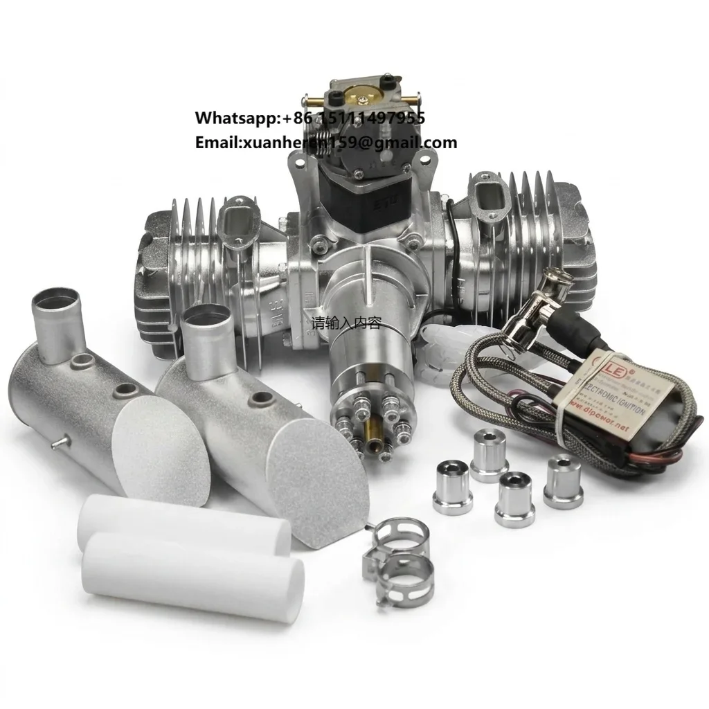 Genuine DLE 111 2-Stroke Gas Engine Single/Dual Cylinder Side Exhaust Air Cooled Hand Start Long Range RC Fixed Wing Metal