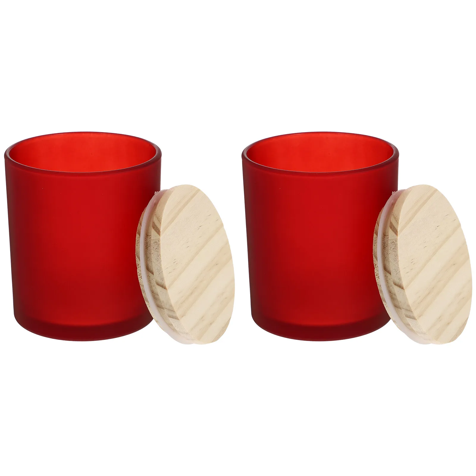 2pcs Glass Aromatherapy Cups with Pine Wood Lid – Reusable Home Decor & Wedding Storage Holders