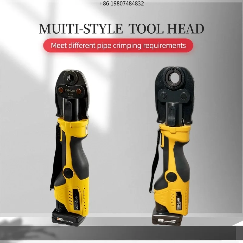 Tube Pipe Crimping Tool Kit PEX Pro Press Pliers Mini Electric Battery-Powered Brushless Motor HVAC Hydraulic Copper