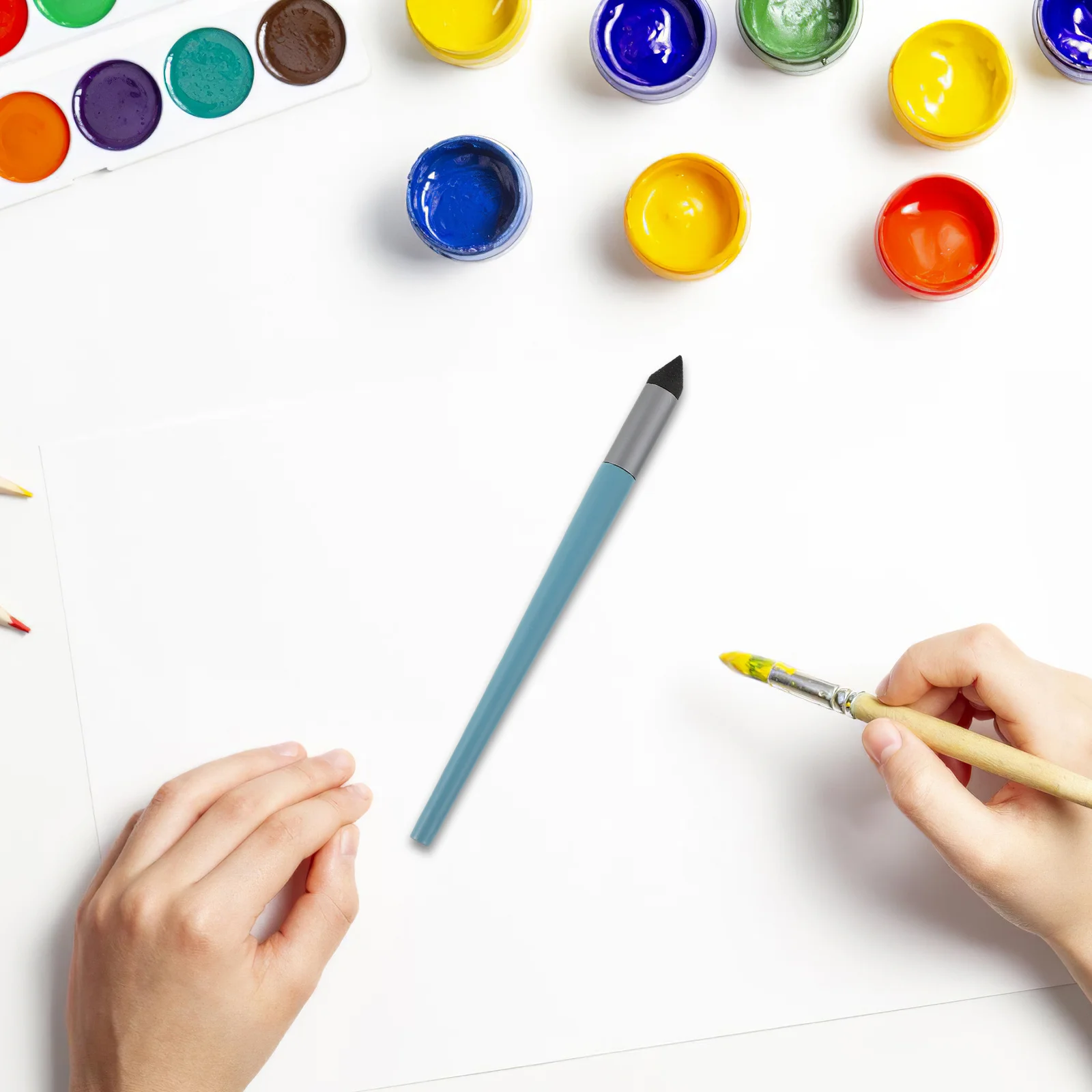 6Pcs Oil Pastel Blending Sponge Pen Soft Head Smearing Tool for Detailed Blending Drawing Supplies Oil Painting Stick