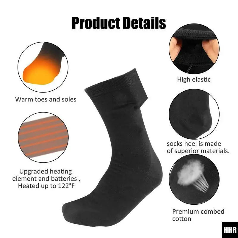Pro USB Heated Socks for Hunting Skiing - Men Women Cotton Thermal Socks, Fast Heating + 10H Battery Warmth for Extreme Cold