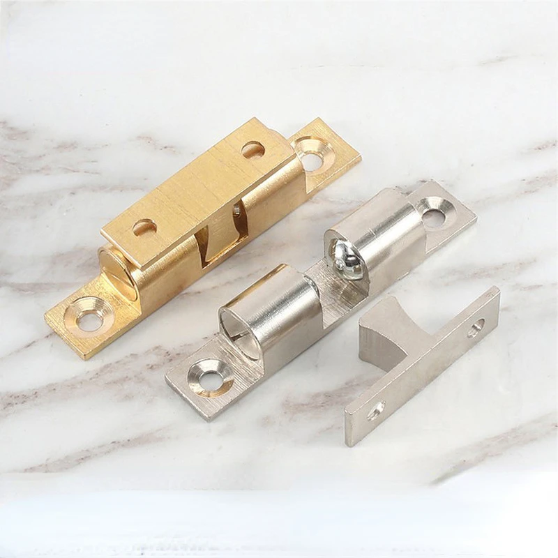 1 Set Door Lock Door Touch Latch Cabinets Interlock Switch Chassis Cabinet Spring Ball Locker Adjustable Brass Door Buckle