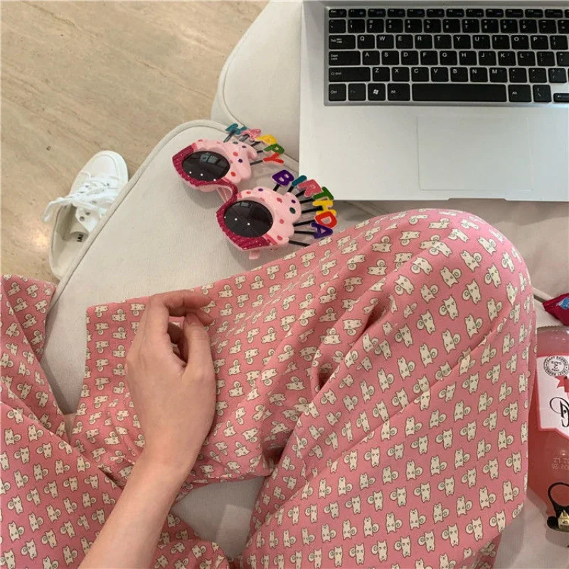 2024 Japanse Lente/Zomer Nieuwe Dames Pyjamabroek Kawaii Schattige Broek Lieve En Schattige Pyjama Broek Dames Losse Thuis In Broek