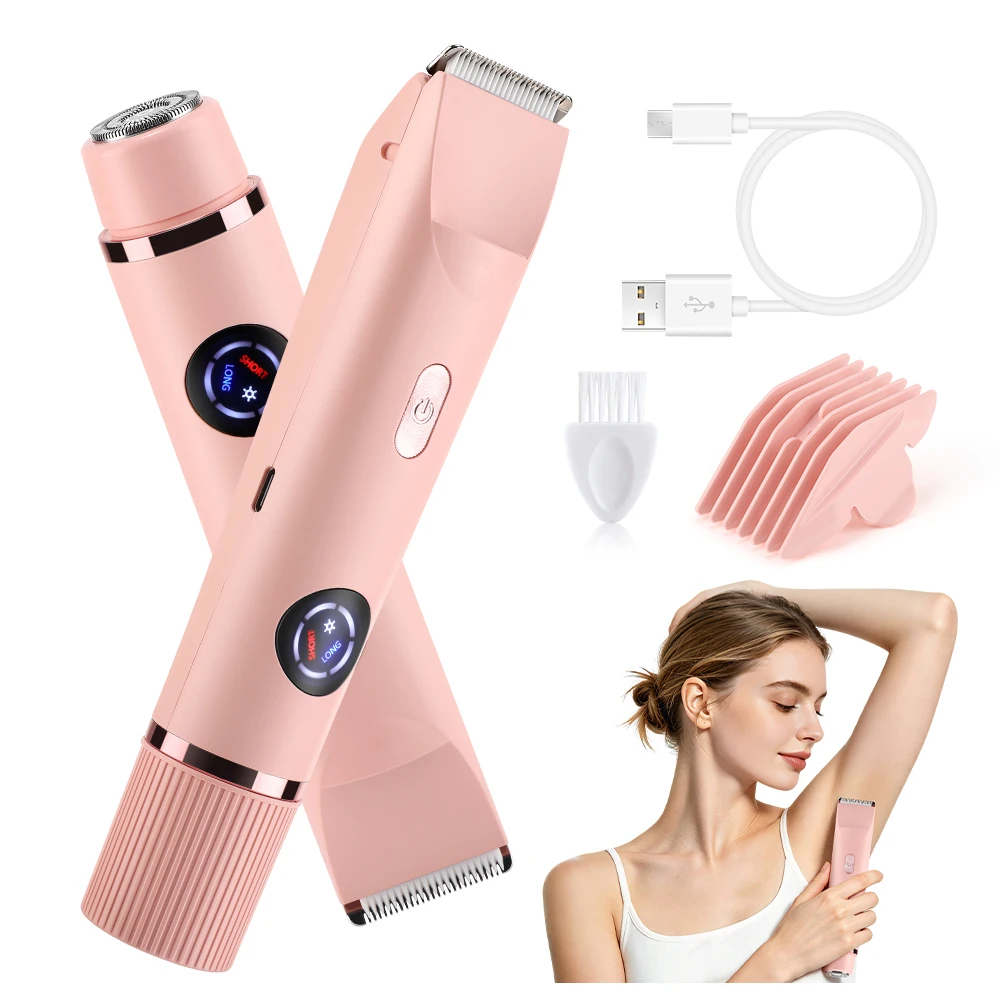 Electric Shaver for Woman Double Head Dual Purpose Female Razor Body Epilator Leg Underarm Bikini Electric Hair Remover Trimmer