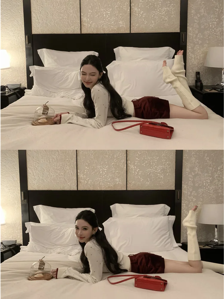 

Romantic Aosphere Versatile White Knitted Sweater Cardigan Deep V Collar Slim Fit Woolen Casual Sle Ci Walk Suitable fo...