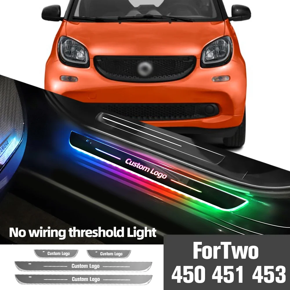 

For Smart ForTwo 450 451 453 1998-2019 2018 Car Door Sill Light Customized Logo LED Welcome Threshold Pedal Lamp Accessories