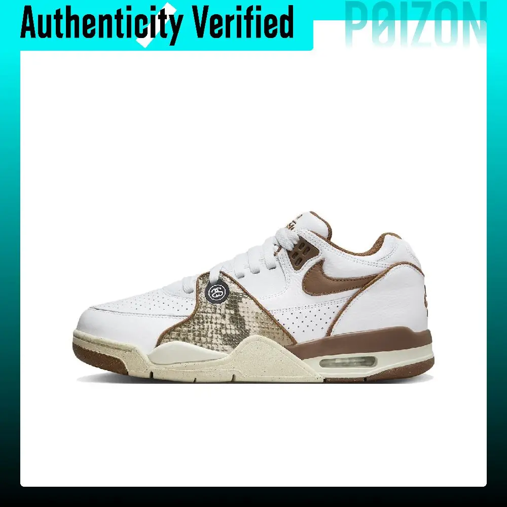 Nike x Stussy Air Flight 89 'White And Pecan' Low top Basketball Shoes Unisex White Brown FD6475-100