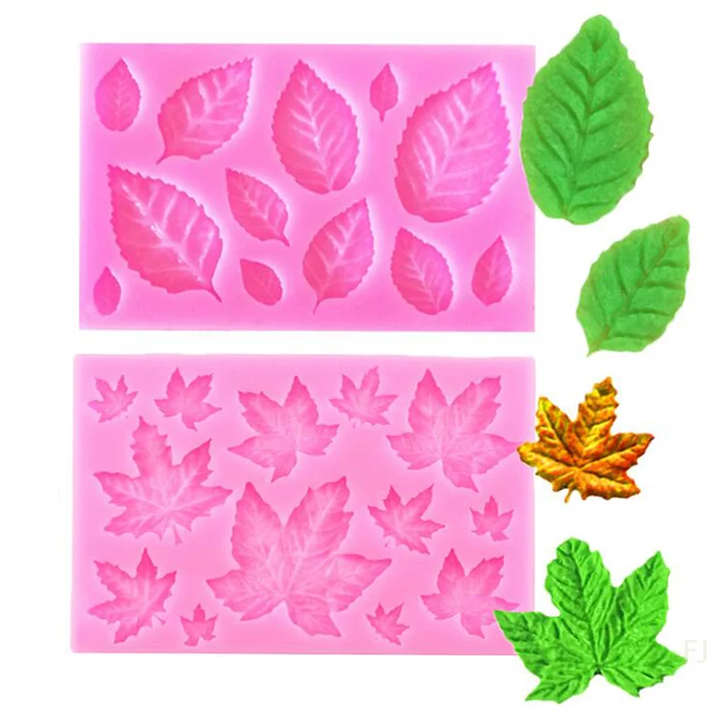 

[YU]Rose Leaf Silicone Mold Leaves Fondant DIY Cake Decorating Tool Candy Chocolate