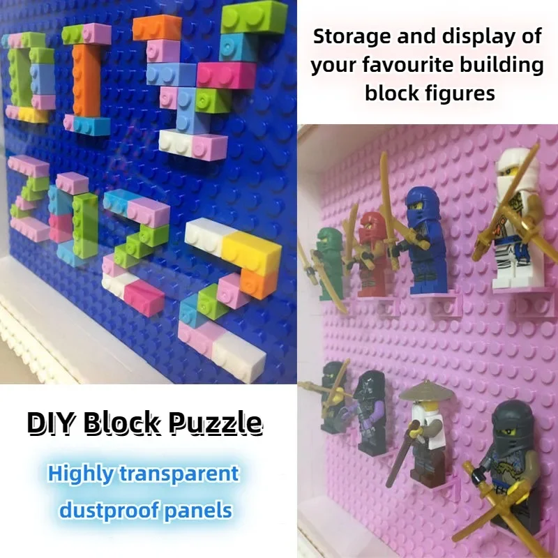 DIY Puzzle Building Blocks Photo Frame Compatible with Lego Blocks Minifigures Storage and Display Stand Children's Toys Gifts