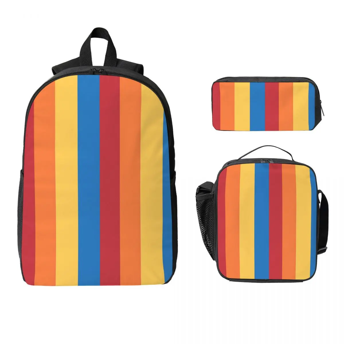 Wally Darling Stripes Backpack Student BookBag School Bag Laptop Shoulder Bags 3ps Insulated Lunch Bag Pencil Case