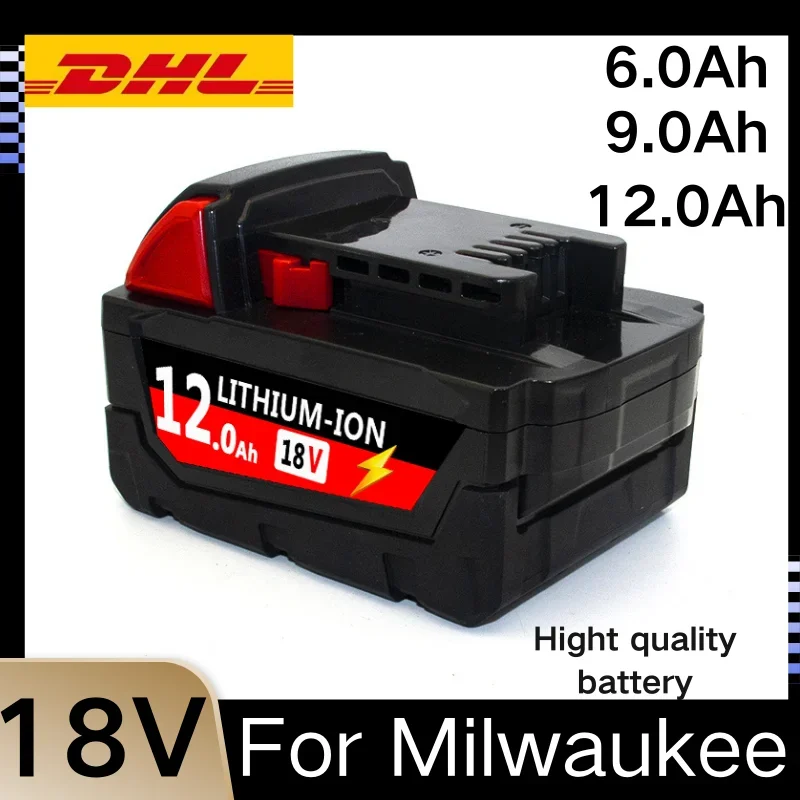 

9.0Ah 12.0Ah For Milwaukee M18 Battery 18V Replacement Lithium Battery for Milwaukee M18 48-11-1815 48-11-1850 2604-22 Battery