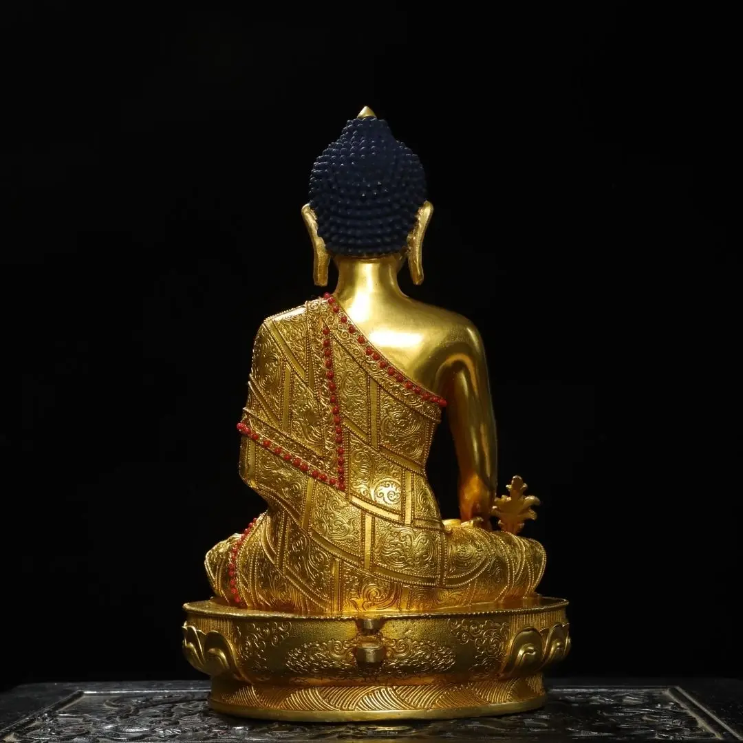 Copper gilt painting Amitabha Buddha height 33 cm wide 25 cm thick cm weight 3.3 kg