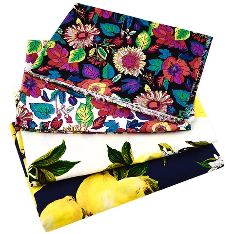 Teramila 100% Cotton poplin fabrics Bright Vintage Rose Printed  Hawaiian Patchwork Fabirc per meterc for Sewing clothes dress