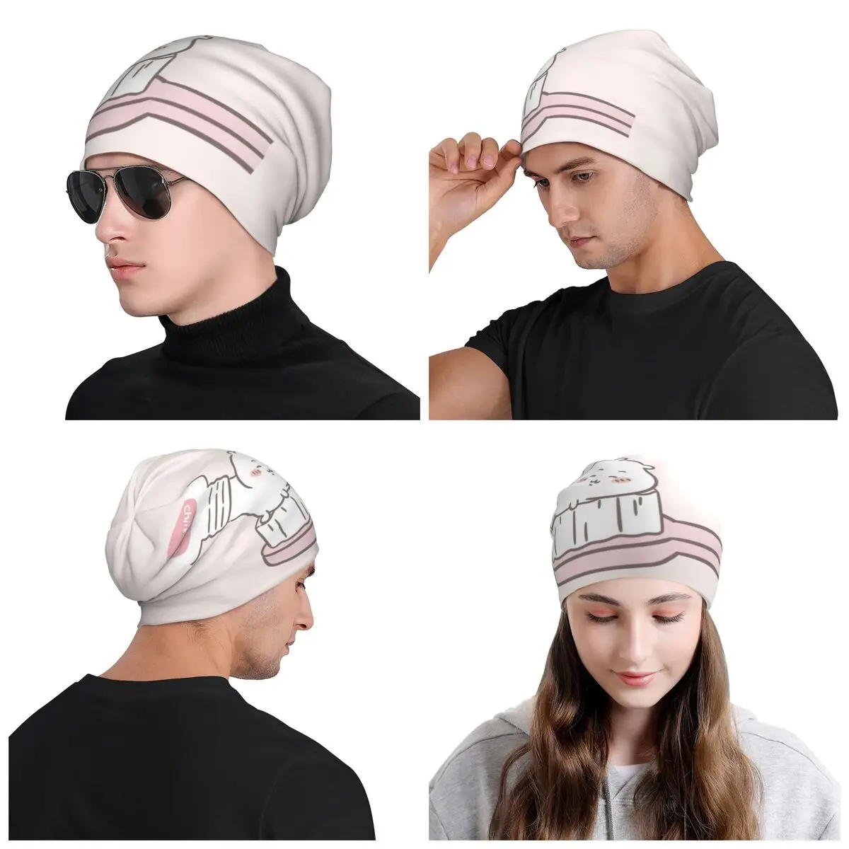 مخصص Chiikawa أنيمي Skullies Beanies قبعات شتاء بارد دافئ الرجال النساء الحياكة قبعة الكبار للجنسين بونيه القبعات