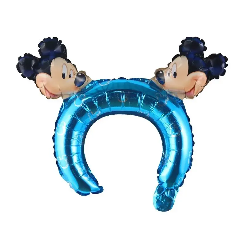 10pcs Inflatable Mickey Minnie Mouse Headband Balloons Hat for Cartoon Theme Birthday Party Children's Day Kids Supplies