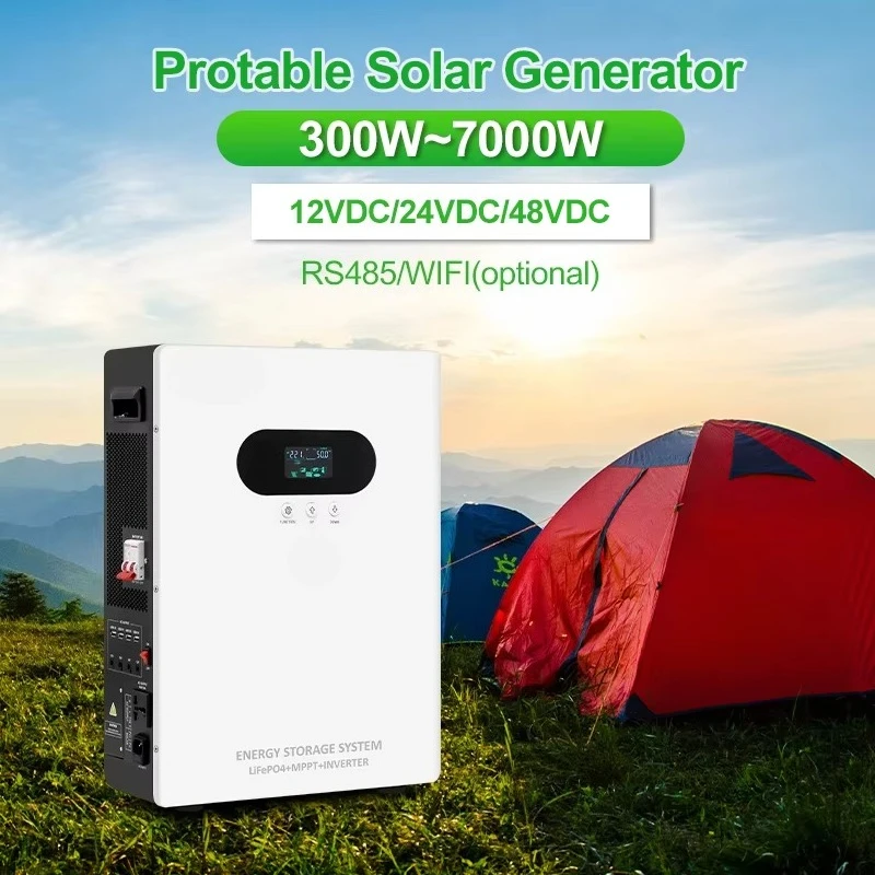 Photovoltaic 6kw 24v 12 volt home solar panel inverter kit Energia Hybrid 1kw 3kw home camping solar system kit