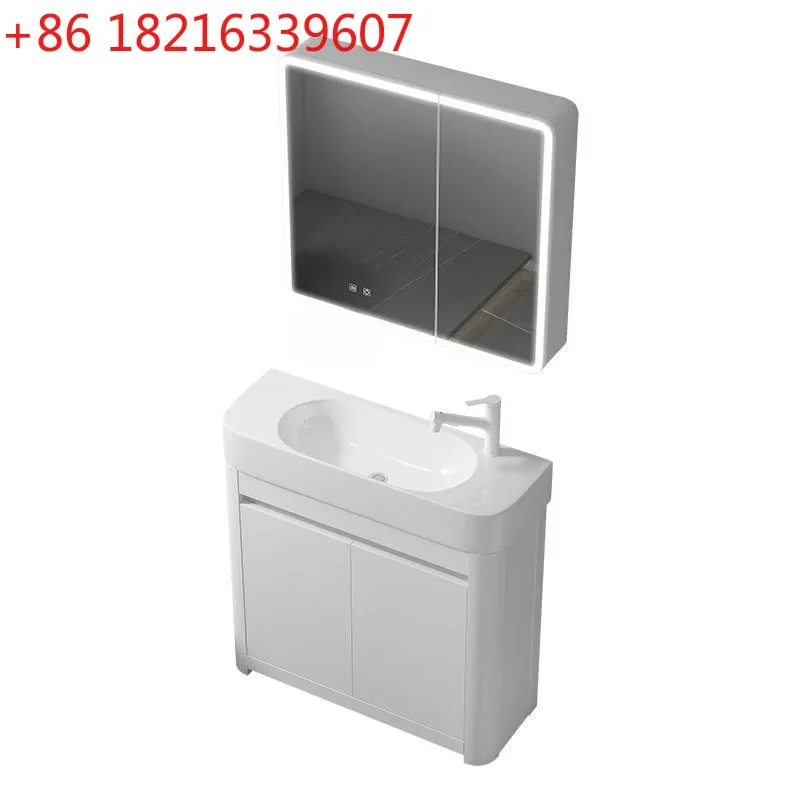 Small apartment circular arc wash basin cabinet combination bathroom floor very narrow mini ceramic face wash basin integrated