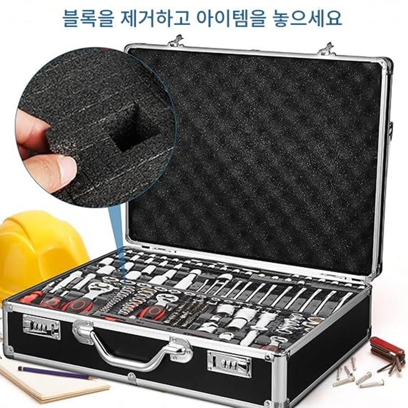 Portable Aluminum Tool Box Password Case Portable Equipment Toolbox Organizer Shockproof Safety Instrument Tool Case Suitcase