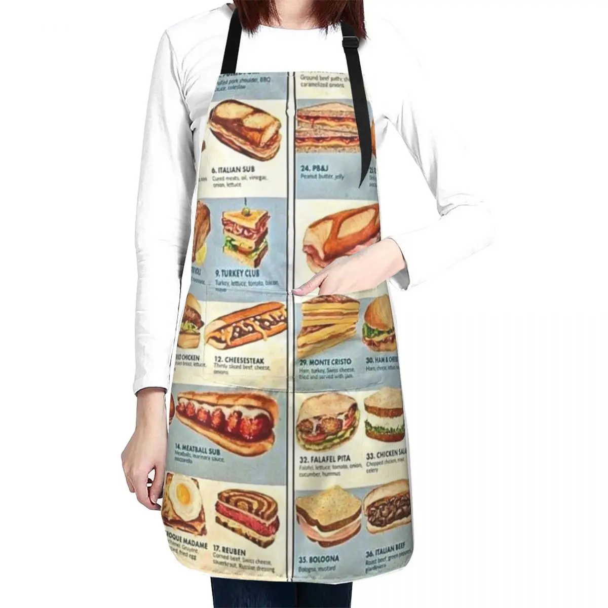 All the Sandwiches! Apron Kitchenware chefs Waterproof women kitchen item Apron