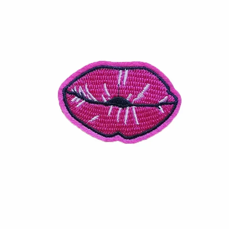 50pcs/Lot Luxury Embroidery Patch Flamingo Finger Love Heart Lip Football Alien Clothing Decoration Accessory Badge Craft Diy