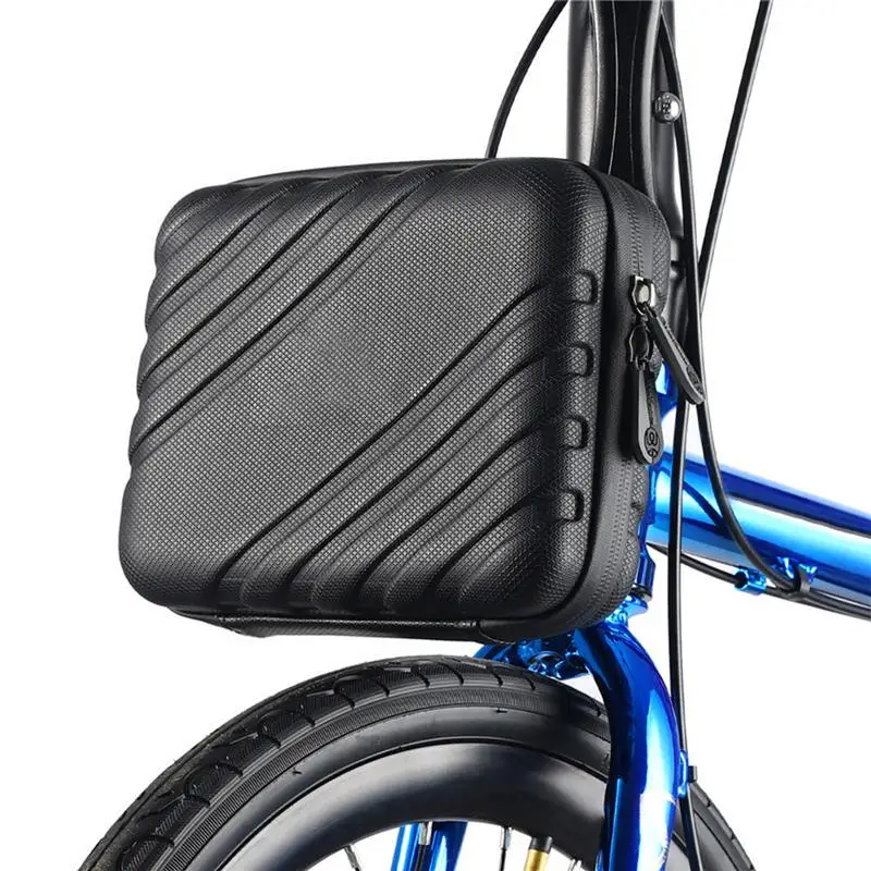 Bike Front Frame Bag Durable Folding Bicycle Handlebar Bag Hard Shell Front Store Bag for Phones Charger Glasses Storage