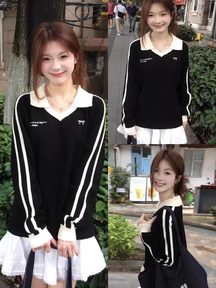 sweat-shirt-ample-a-rayures-de-ballet-pour-femmes-long-sve-printemps-coreen-haut-paresseux-nouvelle-marque-kiss-brode-v-ne