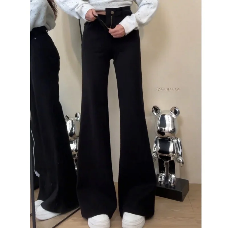 

High Waist Flared Jeans Women's Sexy Slimming Cotton Stretch Denim Pants Autumn Wear Resistant Micro Flare Leggings