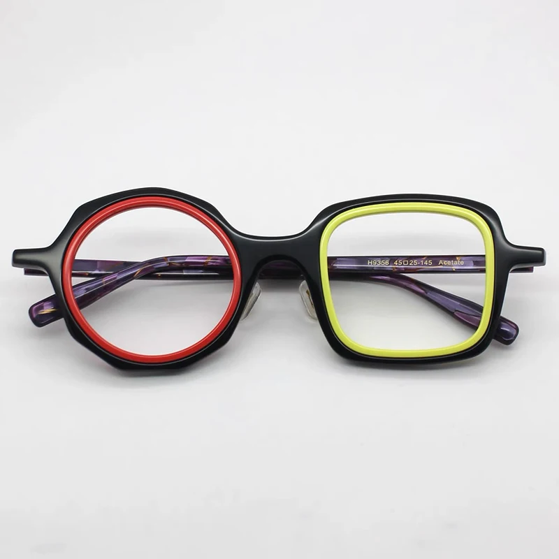 

19356 Top acetate handcrafted designer brand Fashion 2024 Round Square Personality Men's and women's eyeglasses frames