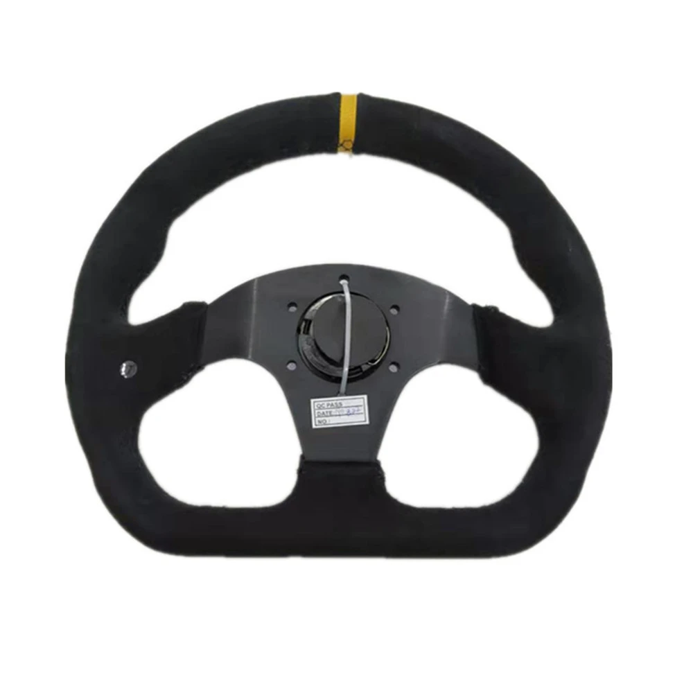 13 Inch 320mm Flat Drift Racing Steering Wheel Suede Leather Universal Modified Sport Car Steering Wheel Accessory