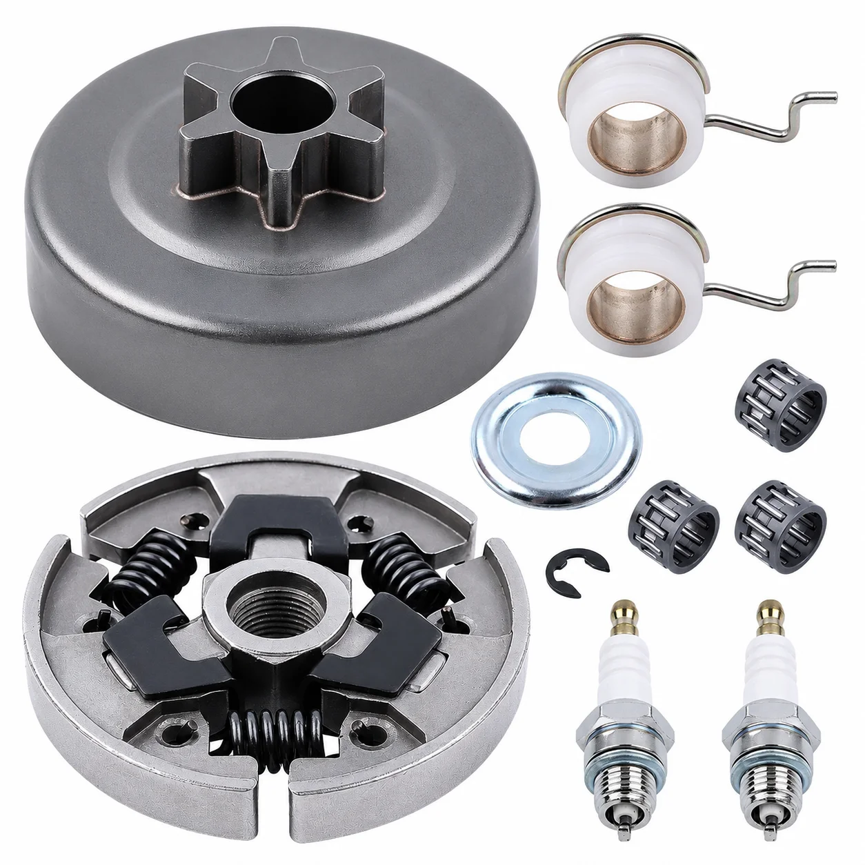 3/8 6T Clutch Drum Sprocket Washer E-Clip Kit for STIHL Chainsaw MS170 MS180 MS210 MS230 MS250 017 018 021 023 025 1123 640 2003