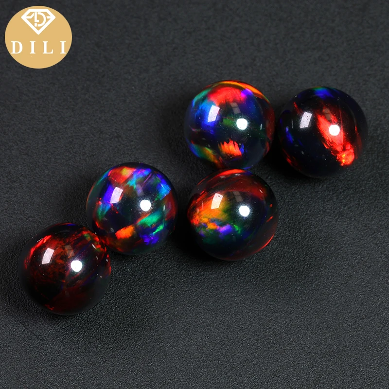 2.5mm Ball Shape Bear High Temperature Resin Free Synthetic Galaxy Opal Gilson Opal Bead Compatible With Glass